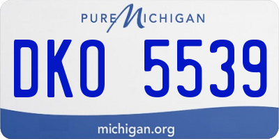 MI license plate DKO5539