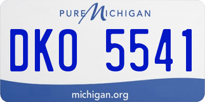 MI license plate DKO5541
