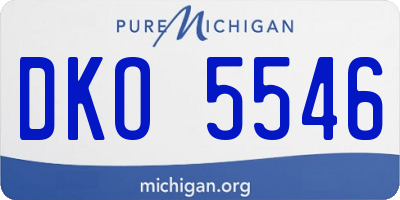 MI license plate DKO5546