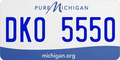 MI license plate DKO5550