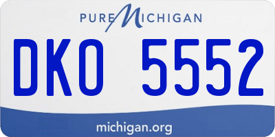 MI license plate DKO5552