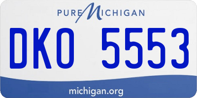 MI license plate DKO5553