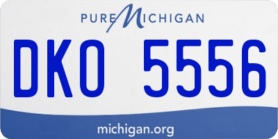 MI license plate DKO5556