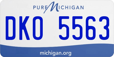 MI license plate DKO5563