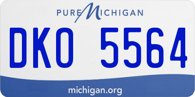 MI license plate DKO5564
