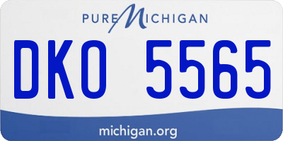 MI license plate DKO5565