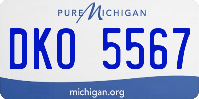 MI license plate DKO5567