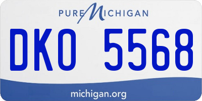 MI license plate DKO5568
