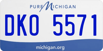 MI license plate DKO5571