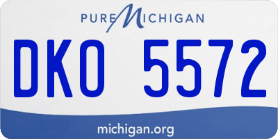 MI license plate DKO5572