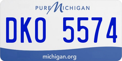 MI license plate DKO5574
