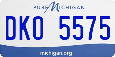 MI license plate DKO5575