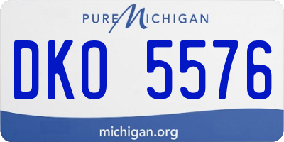 MI license plate DKO5576