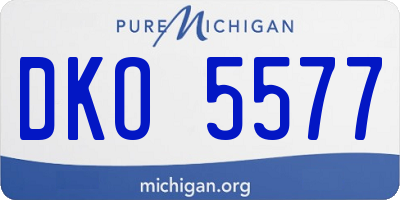 MI license plate DKO5577