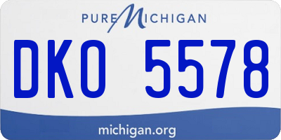 MI license plate DKO5578