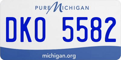 MI license plate DKO5582