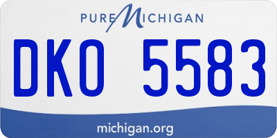 MI license plate DKO5583