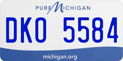 MI license plate DKO5584