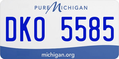 MI license plate DKO5585