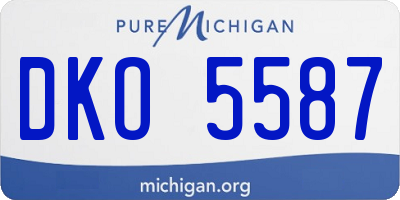 MI license plate DKO5587
