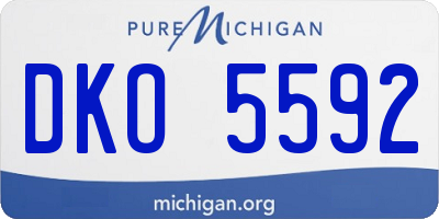 MI license plate DKO5592