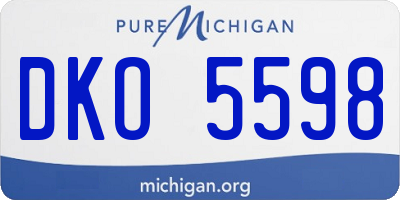MI license plate DKO5598