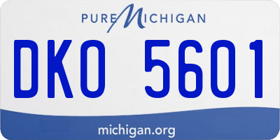 MI license plate DKO5601