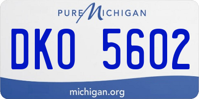 MI license plate DKO5602