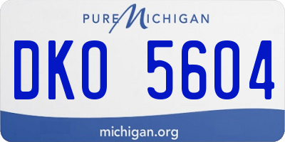 MI license plate DKO5604
