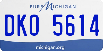 MI license plate DKO5614