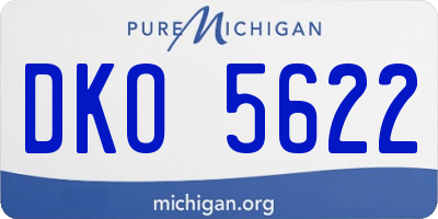 MI license plate DKO5622