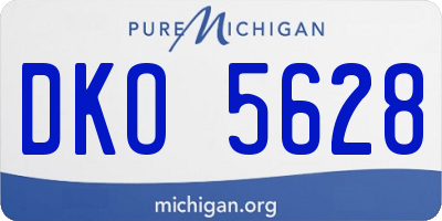 MI license plate DKO5628
