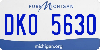 MI license plate DKO5630