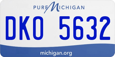 MI license plate DKO5632