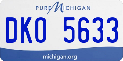 MI license plate DKO5633