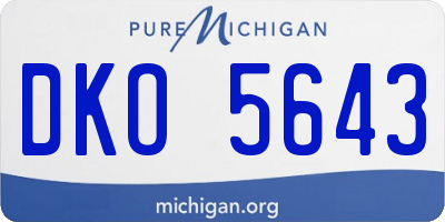 MI license plate DKO5643