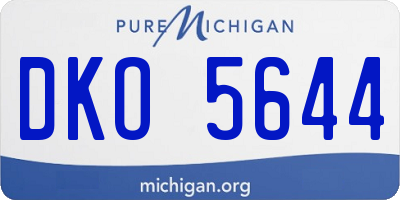 MI license plate DKO5644