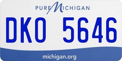 MI license plate DKO5646