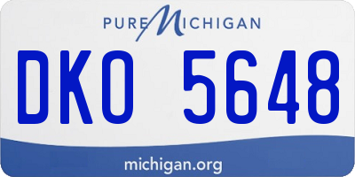 MI license plate DKO5648