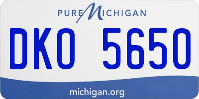 MI license plate DKO5650