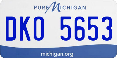 MI license plate DKO5653