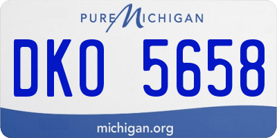 MI license plate DKO5658