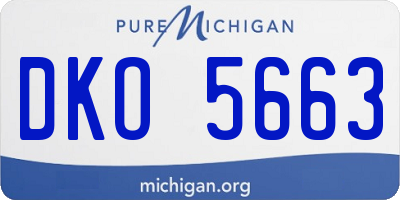 MI license plate DKO5663
