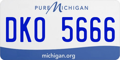 MI license plate DKO5666