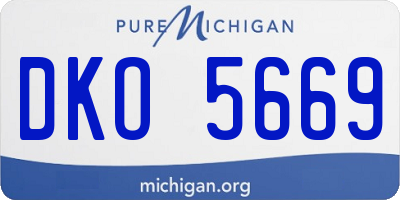 MI license plate DKO5669