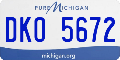 MI license plate DKO5672