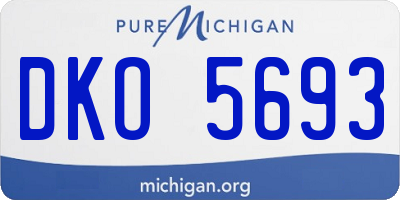 MI license plate DKO5693