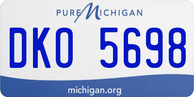MI license plate DKO5698
