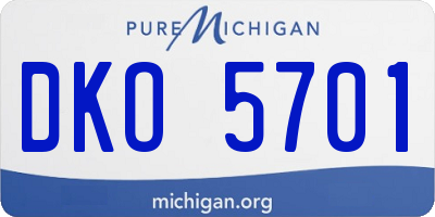 MI license plate DKO5701