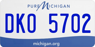 MI license plate DKO5702